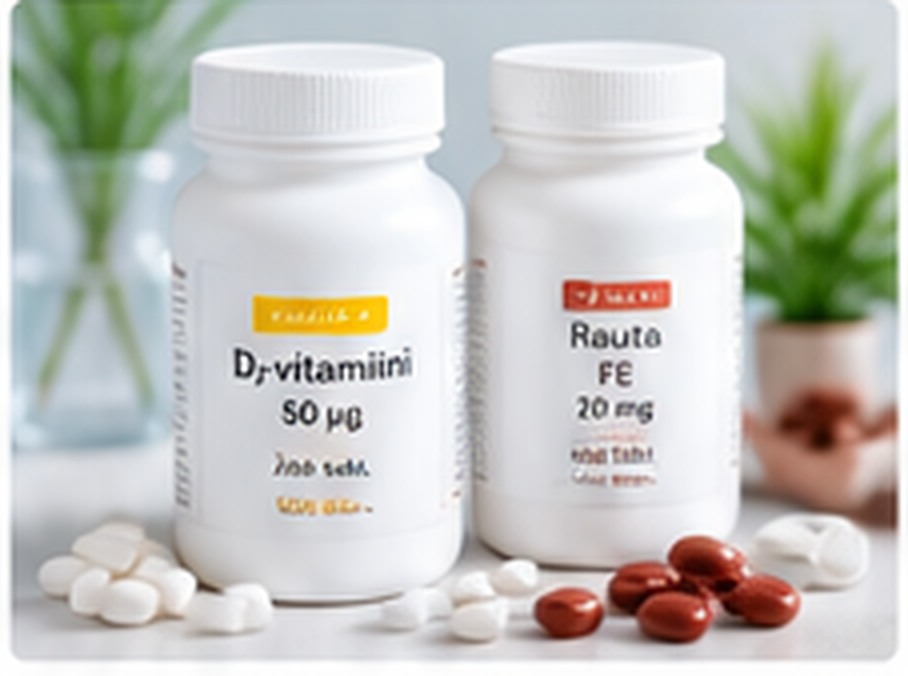 D-vitamiini- ja rautavalmisteita havainnollistava kuva